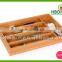 Adjustable bamboo kitchen cutlery organizer,cutlery tray, bamboo wooden organizer tray