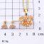 European fashion style heart shape orange beads micro diamonds jewelry set
