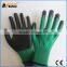 BSSAFETY wholesale green nylon polyester nitrile coated work glove