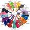 Baby Elastic Headbands 5'' Boutique Grosgrain Ribbon Bows On 1.5cm Baby Girl Headbands DIY Hairband
