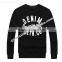 Men's Printed Round Neck Grey-Melange Fleece Sweater