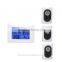 White RF Digital Clock Wireless Weather Station With Blue Backlight Thermometer Hygrometer Barometer 3 Transmitters