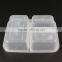 Black 3 divided microwavable safe storage plastic food containers