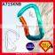 25KN Bent Gate Mountaineer Climbing Aluminum Carabiner For Rescue
