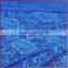 Navy blue elegant nylon shining floral elastic tricot fabric lace