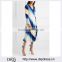 Wholesale Ladies Apparel Multicolor Wrapround Striped Silk Crepe De Chine Dress(DQE0386D)