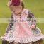 top cute children boutique dress for fall little gril cartoon stripe polka dot dress