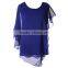 Anti-Static Women fashion blue satin blouse