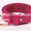 2015 Solid Color Hollow Cowhide Leather Women Belts