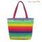 Shiny Rainbow Printed Handle Canvas Bag