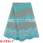 2017 new arrival nigeria net lace with stones soft net lace fabric, teal tulle lace fabric for party