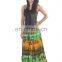 MULTI COLOR TIE DYE COTTON LONG SKIRT WITH LINING BIG FLAIR, FLOWER PRINT, 36 inches length