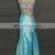 sexy split one shoulder floor length satin beaded formal evening dress