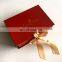 Large 30x20x10cm Folding red Cardboard Boxes Flat Pack With Logo gold Stamping Ribbon Closure