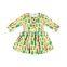 Boutique Quality Kids Clothes Girl Dress Flower Printing Girl Long-sleeved Dress