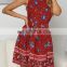 2020 Summer 100% Cotton Women Girls Lady Casual Flower Sleeveless Elegant Dress