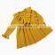 Baby Girls Knitted dress Lotus collar Ruffle Sleeve Clothing Kids Wool Knitted Solid Dresses Autumn Winter