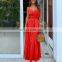 2020 summer new women's personality button V-neck stitching suspender dress factory direct