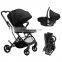 Fantastic trend expedition premium fancy design luxury 3 in 1 aluminum alloy baby stroller