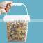 Clear IML Chicken Rabbit Anmials Feed Container Square Plastic Bucket with Lid for Sale