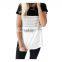 Irregular T-Shirt For Women Fashion Casual Maternity Tops Stripe Splicing Round Neck T-Shirt Short Sleeve Plus Size Pregnancy