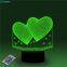 Love Heart Shape 3D Desk Lamp Best Promotional Gifts Half Price on Sale