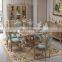 European classic style hand carved Luxury solid wood dining room table set Furniture
