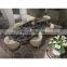 italian design modern oval marble dining table set luxury stainless steel marble dining table