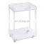 Bedside Table Cart 3 Tier Rolling Acrylic Serving Trolley For Hotel Acrylic Serving Cart With Wheels