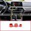 3Pcs For BMW 5 Series G30 G38 2018-2020 Alloy Audio Air Conditioner Knob Decorative Ring For BMW X3 X4 G01 G02 2019-2020 6gt GT6