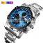 SKMEI 1389 Stainless Steel Quartz Watch Men 50M Waterproof Dual Time Zone china Watch