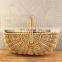High Quality Weave Rattan Picnic basket braided wicker Storage basket with Handle ecofriendly Wholesale Supplier