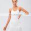 Custom Logo Breathable Sexy Solid 2 in 1 Side Pockets Golf Tennis Set Women Short Yoga Skirt Dress Quick Drying Yoga Dress