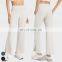 Custom Butt Lifting Workout Wear Gym Fitness High Waist Open Flared Wide Leg Pants Women Flare Yoga Pants With Side Pockets