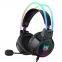 RGB Colorful Glow Headphones With HD Flexible Mic 3.5mm Wired Gaming Stereo Earphones For Xbox Ps5 Ps4 Switch