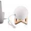 15cm/5.9inch Wooden Stand 3D Moon Globe Printing Dimmable Touch Control Brightness USB Rechargeable Night Light Lamp for Kids