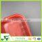 Disposable rectangular plastic food container with 5 dividers
