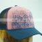 cotton foam one color printing sports hat with mesh back