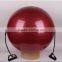 anti-burst gym ball with Resistance Tubse, exercise ball with Rubber bonds anti-burs yoga ball with Elastic Bonds