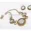 Vintage gold costume jewelry aulic style round gemstone necklace