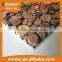 new design natural wooden mosaic mixed black drop glue wall mosaic tile on sale
