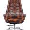 Brown Leather Chrome Frame Executive office boss chair HX-5A9033