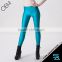 Fashion Candy Color Stretchy Women Leggings with Side Zipper