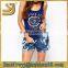 Fashion five pocket denim printed board tie dye denim shorts