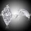 dubai White gold silver jewelry diamond Stud earring