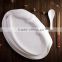 Ceramic bamboo style white oval plate dish for restaurant hotel home