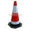 Black base rubber road cones