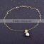 Three colors pearl with butterfly charm necklace with silver