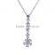 Fashion Long Flower Charm Necklace Wholesale Gold-Tone Silver Cubic Zirconic Necklace