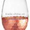 Stemless Style Hand Blown Craft Custom Size Glassware Copper Wine Glass